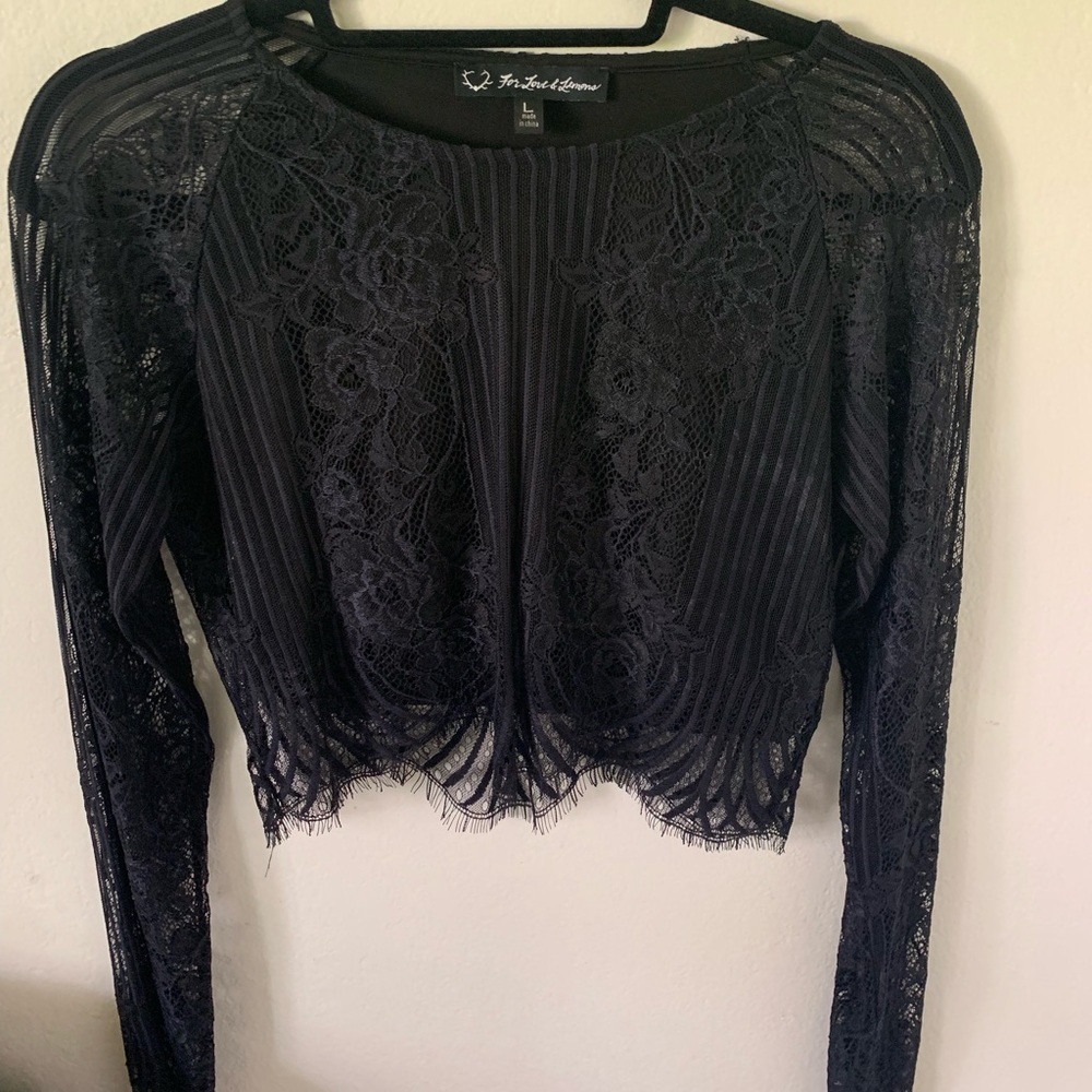 For love and lemons lace long sleeve top, size L - Picture 2 of 5